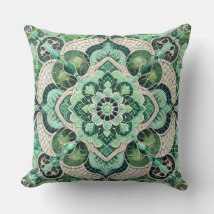 Green Mandala: Harmony of Nature Cushion