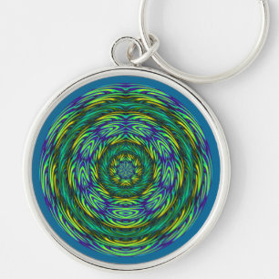 Green Mandala Key Ring