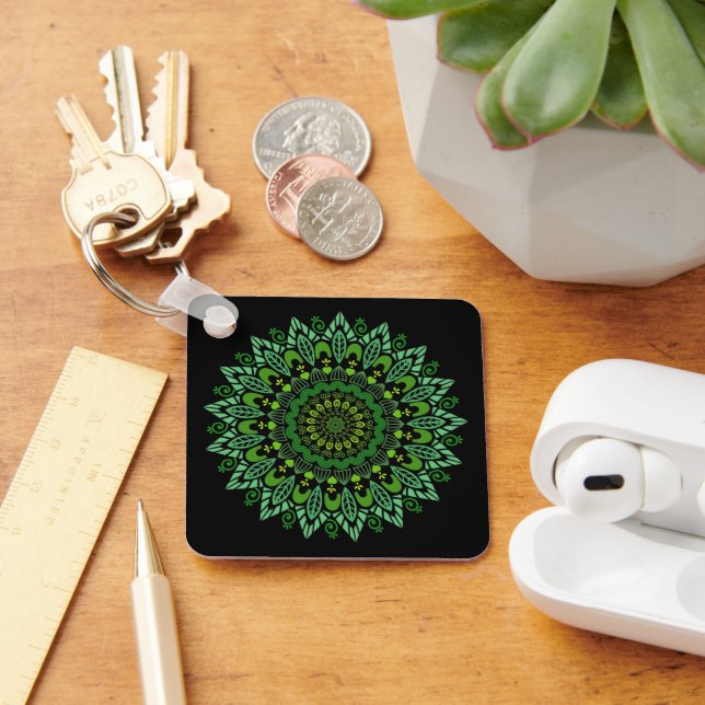 Green Mandala Keychain (Desk)