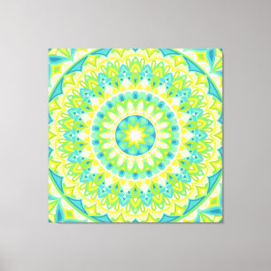 Green Mandala Nature Inspired Boho Geometric Hygge Canvas Print