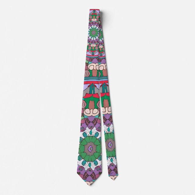 Green Mandala  Neck Tie (Front)