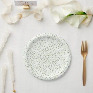 Green Mandala Paper Plates