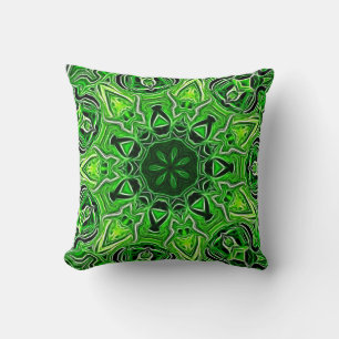 Green Mandala Pattern Pillow