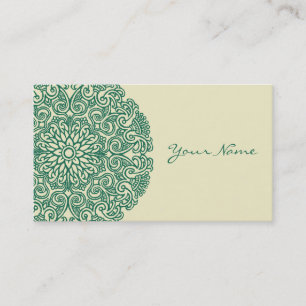 Green Mandala Universe Symbol Business Card