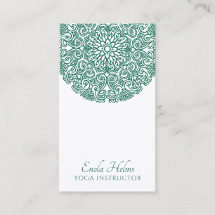 Green Mandala Universe Symbol Yoga Instructor Business Card