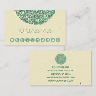 Green Mandala Yoga Class Loyalty Card