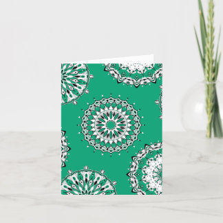 Green Mandalas 1 Folded Greeting Card