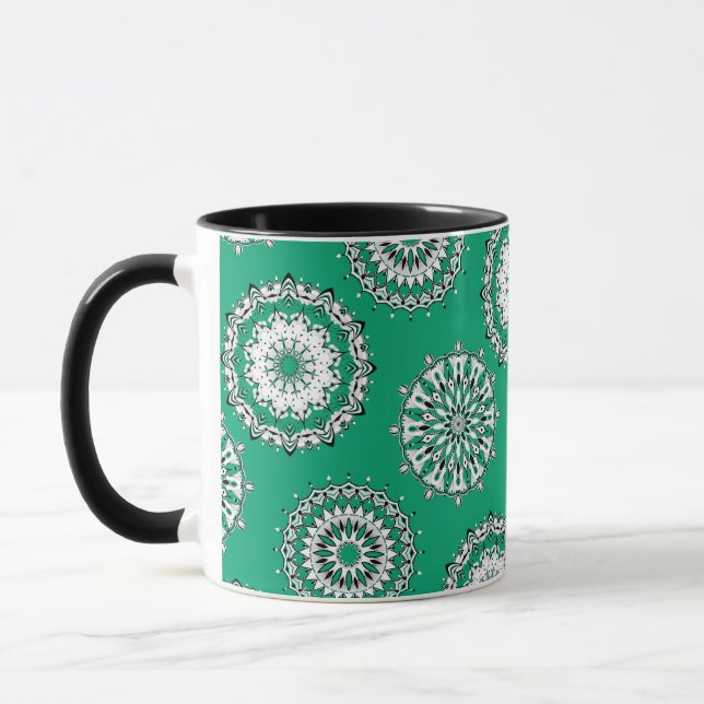 Green Mandalas Mug (Left)