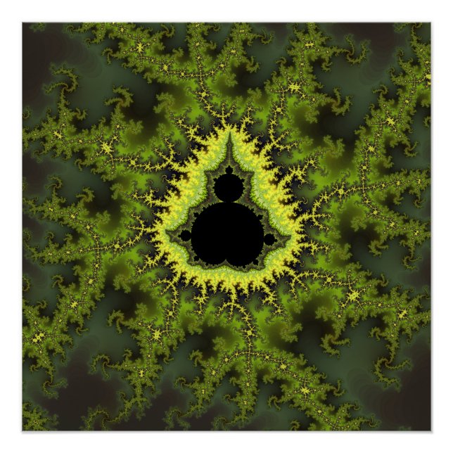 Green Mandelbrot Fractal Poster (Front)