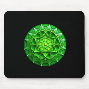 Green Mandelbrot Shield Mouse Mat