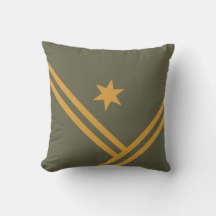 Green Mango Diagonal Stripes Star Modern Graphic Cushion