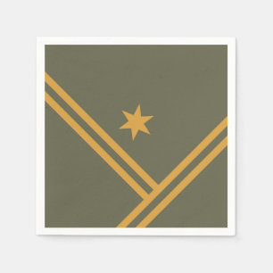 Green Mango Diagonal Stripes Star Modern Graphic Napkin