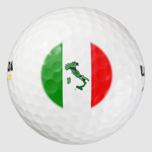 Green Map of Italy and the Italian Flag Golf Balls