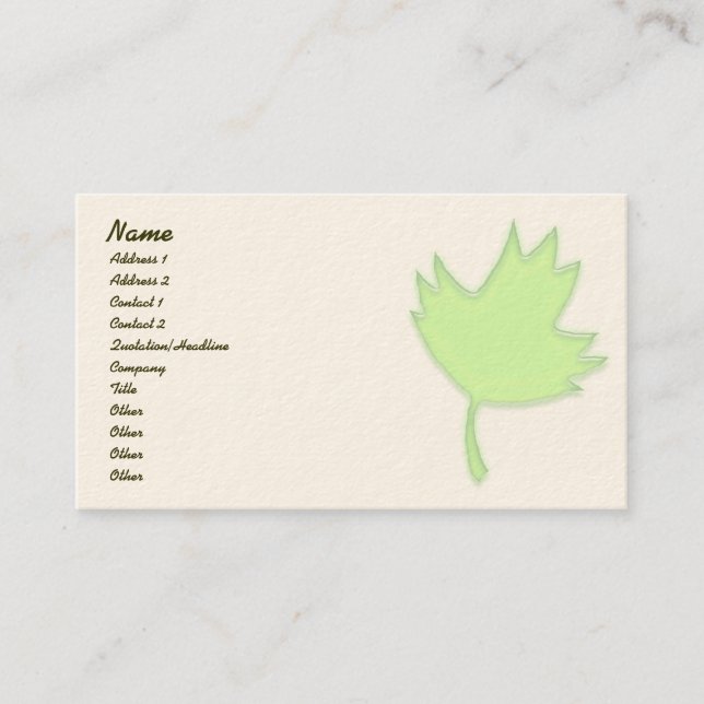Green Maple Leaf Profile Card (Front)