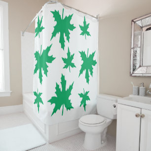 Green Maple Leaves Shower Curtain