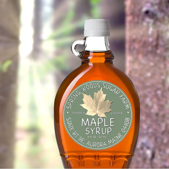 Green Maple Syrup Label with Sugar Maple Leaf (Creator Uploaded)