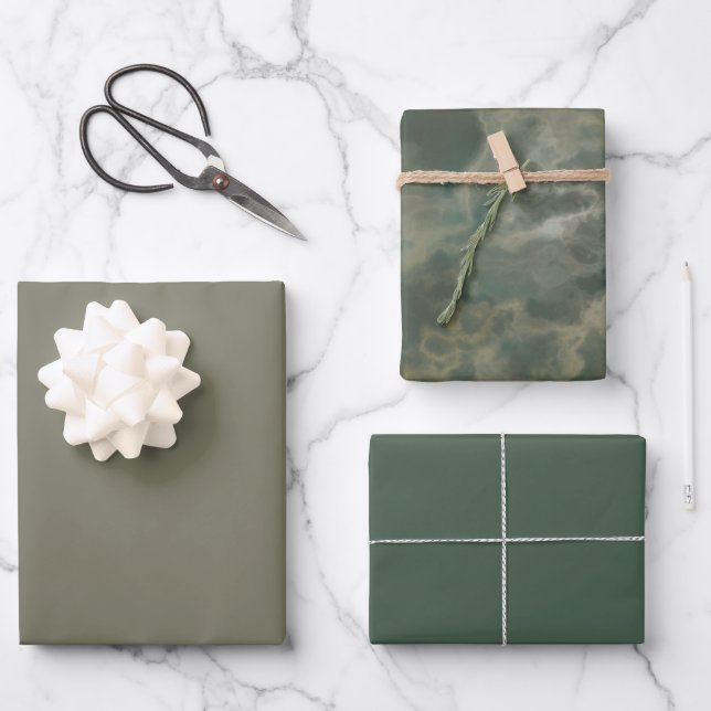 green marble abstract  wrapping paper sheet (Front)