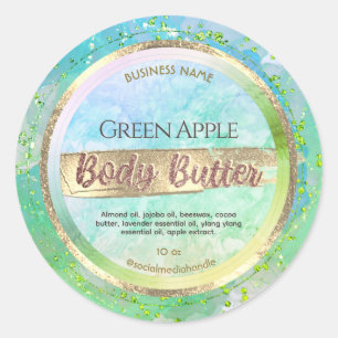 Green Marble Bronze Gold Body Butter Labels