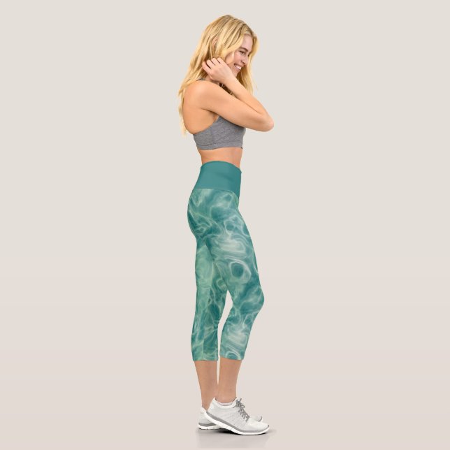 Green Marble Capri Leggings (Right)