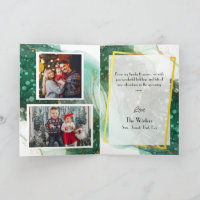 Green Marble Christmas Tree Family Photo