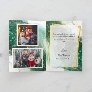 Green Marble Christmas Tree Family Photo Holiday Card