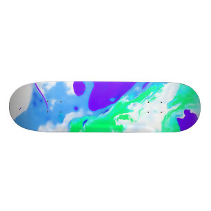 Green Marble Coloured Pour Skateboard