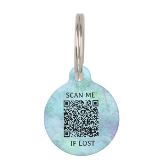 Green Marble Custom QR Code Pet ID Tag