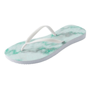 green marble flip flops