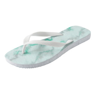 Green Marble Flip Flops