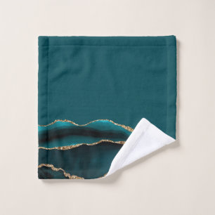 Green Marble Gilded Black Agate Wash Cloth