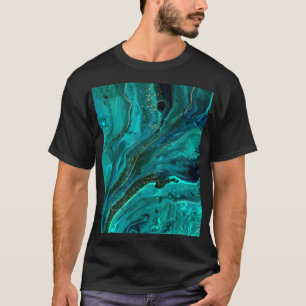Green Marble & Gold: Luxurious Texture T-Shirt