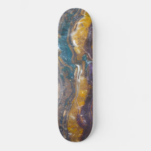 green marble, gold marble, purple marble skateboard