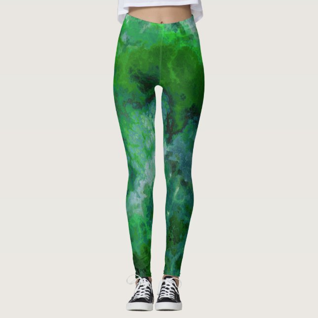 Green Marble Leggings (Front)