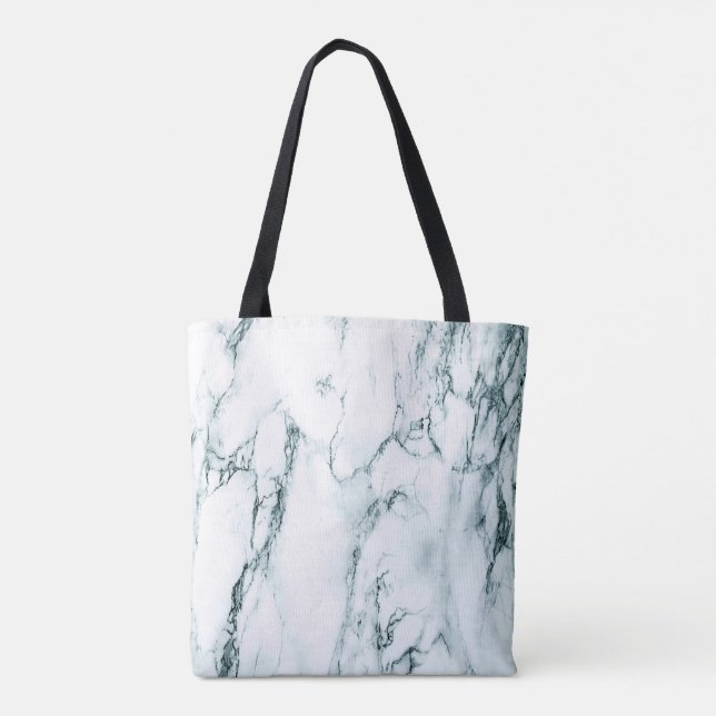 Green Marble Look Tote Bag (Back)
