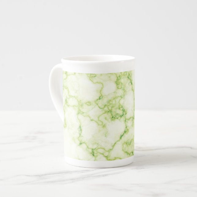 Green Marble Pattern Bone China Mug (Front Left)