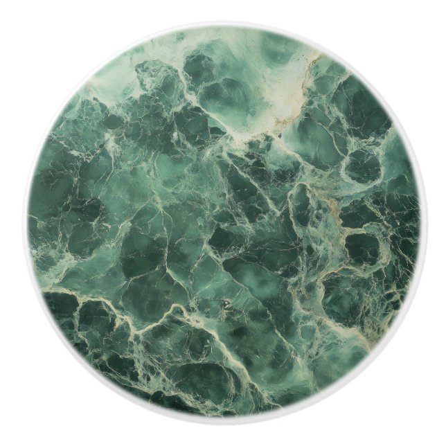 Green Marble Pattern Ceramic Knob (Front)