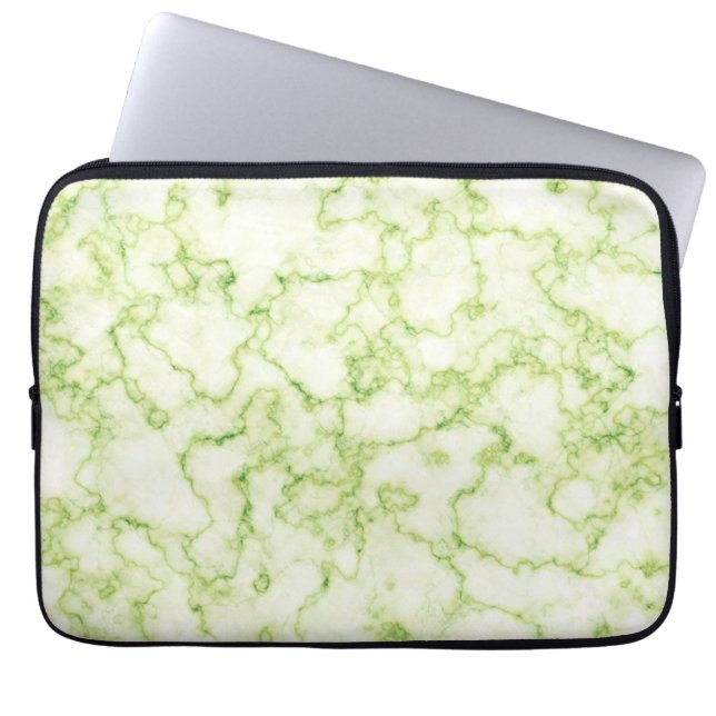 Green Marble Pattern Laptop Sleeve (Front)