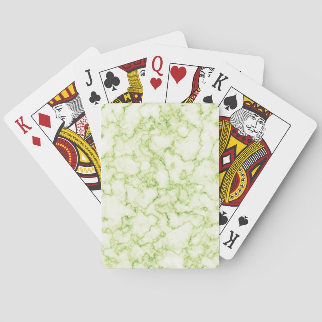 Green Marble Pattern Playing Cards (Back)