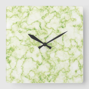 Green Marble Pattern Square Wall Clock