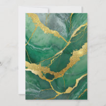 Green Marble Pattern with Gold