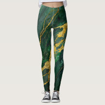 Green Marble Pattern with Gold