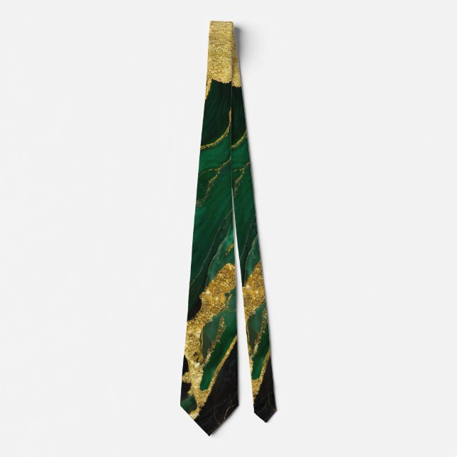Green Marble Pattern with Gold Tie (Front)