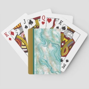 Green Marble Playing Cards Gift