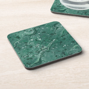 Green Marble Print Coaster Set Gift