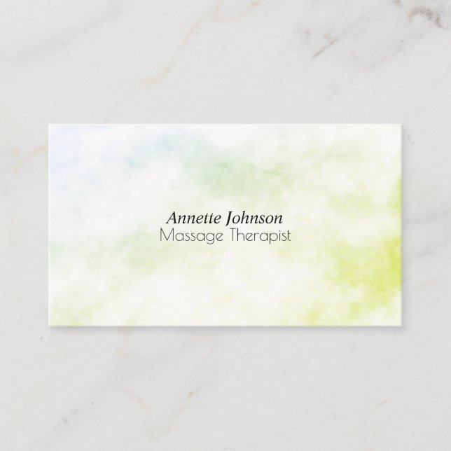 Green marble stone faux texture look business card (Front)