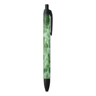 Green Marble Texture Black Ink Pen