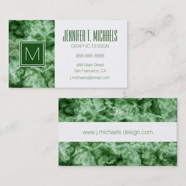 Green Marble Texture Business Card (Front/Back)