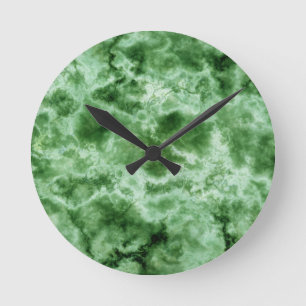 Green Marble Texture Round Clock