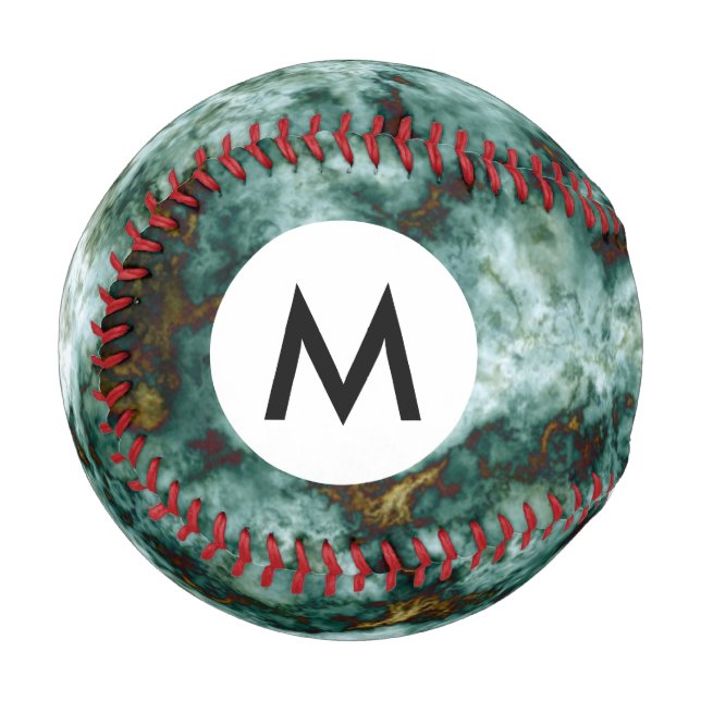 Green Marble Texture With Veins Baseball (Front Left)