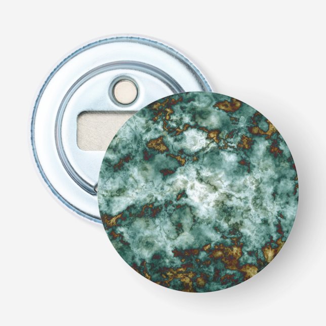 Green Marble Texture With Veins Bottle Opener (Front)